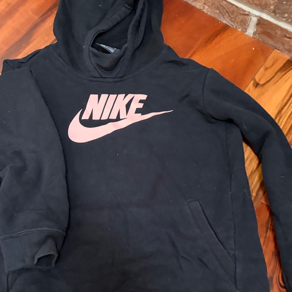 Nike Hoodie in Black with Pink Swoosh